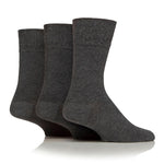 Charger l&#39;image dans la galerie, 3 paires de chaussettes unies en coton pour homme - Anthracite
