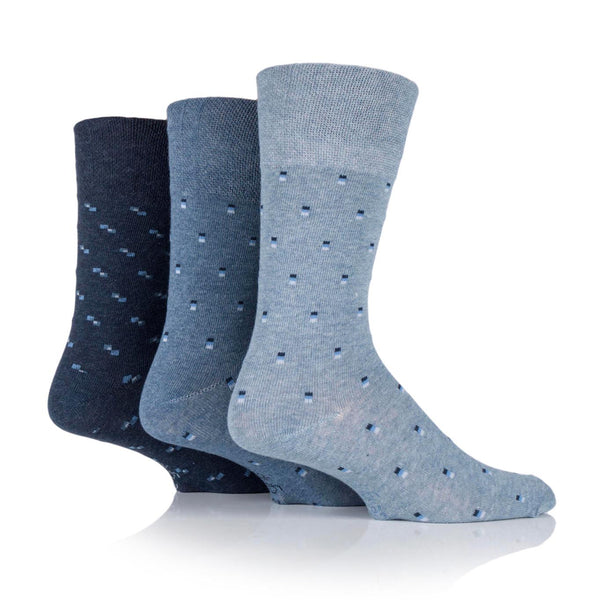3 Pairs Men's Bigfoot Cotton Socks - Suit Sock Blue