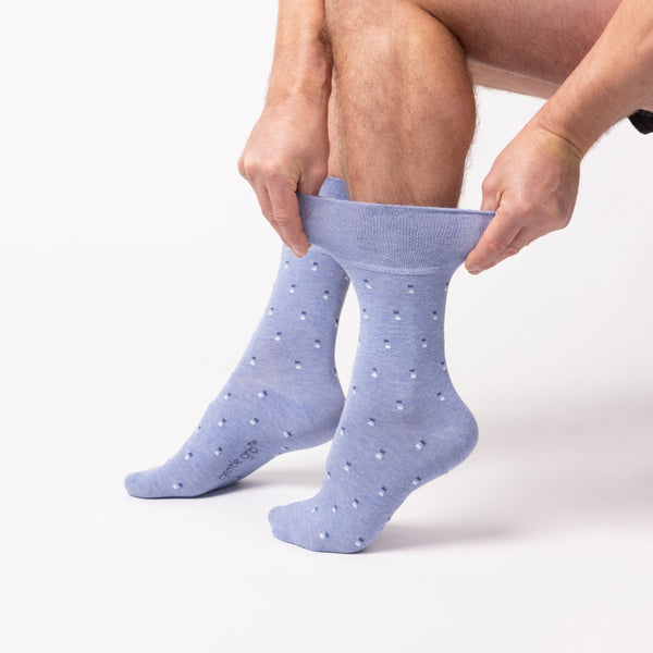 3 Pairs Men's Bigfoot Cotton Socks - Suit Sock Blue