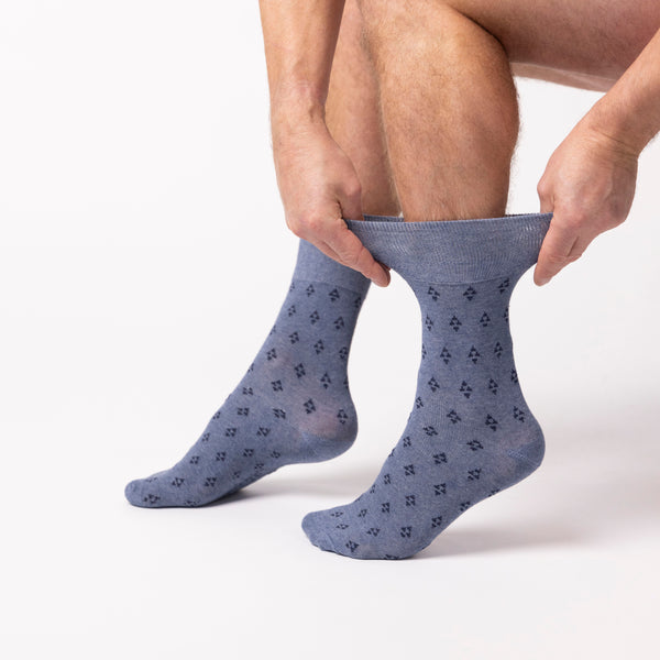 3 Pairs Men's Twilight Cotton Socks - Navy/Denim