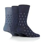 Load image into Gallery viewer, 3 Pairs Men&#39;s Twilight Cotton Socks - Navy/Denim
