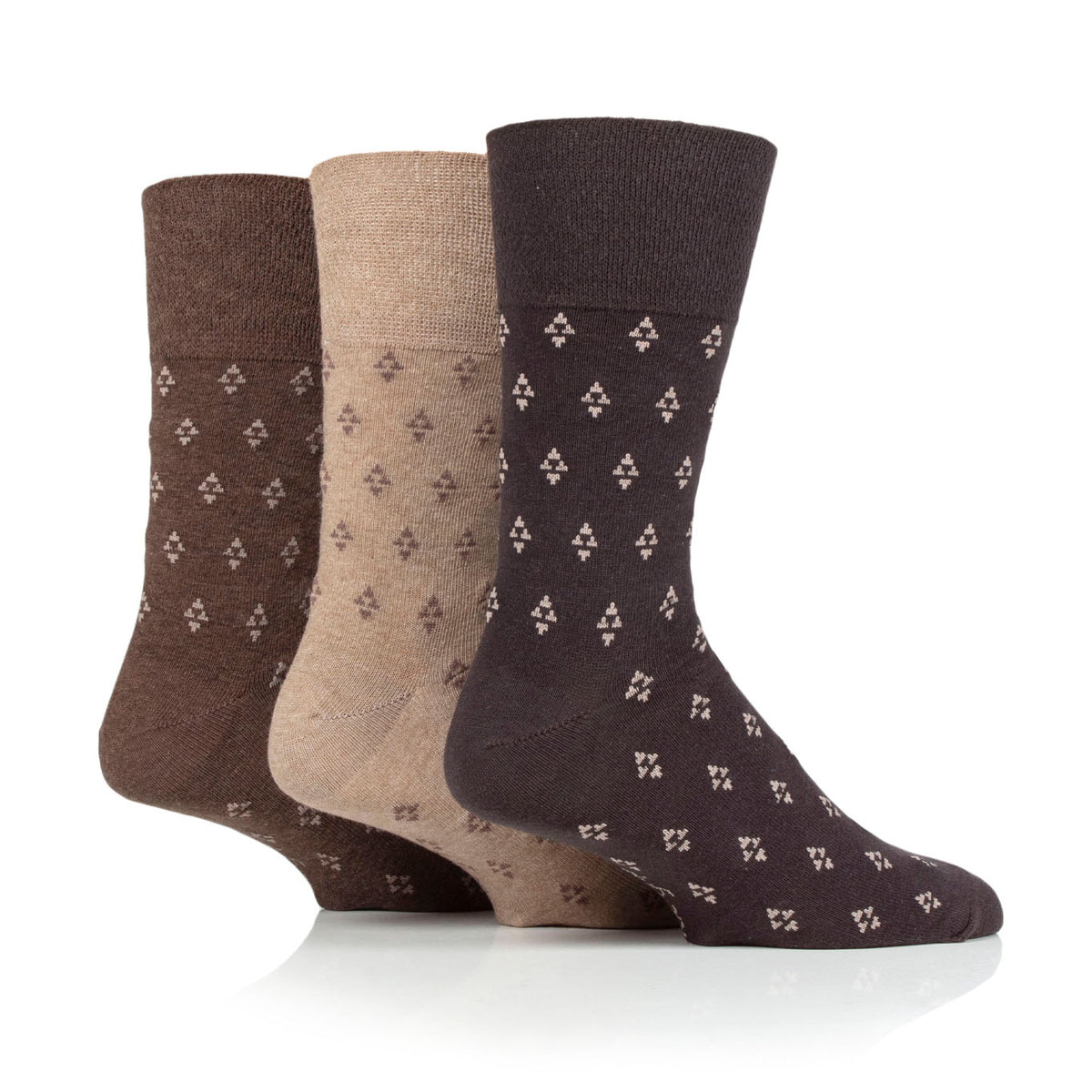 Lot de 3 paires de chaussettes Twilight en coton pour homme - Marron/Naturel