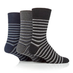 Charger l&#39;image dans la galerie, Lot de 3 paires de chaussettes en coton à rayures variées pour homme Litha - Mélange noir
