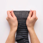 Charger l'image dans la galerie, Lot de 3 paires de chaussettes en coton à rayures variées pour homme Litha - Mélange noir
