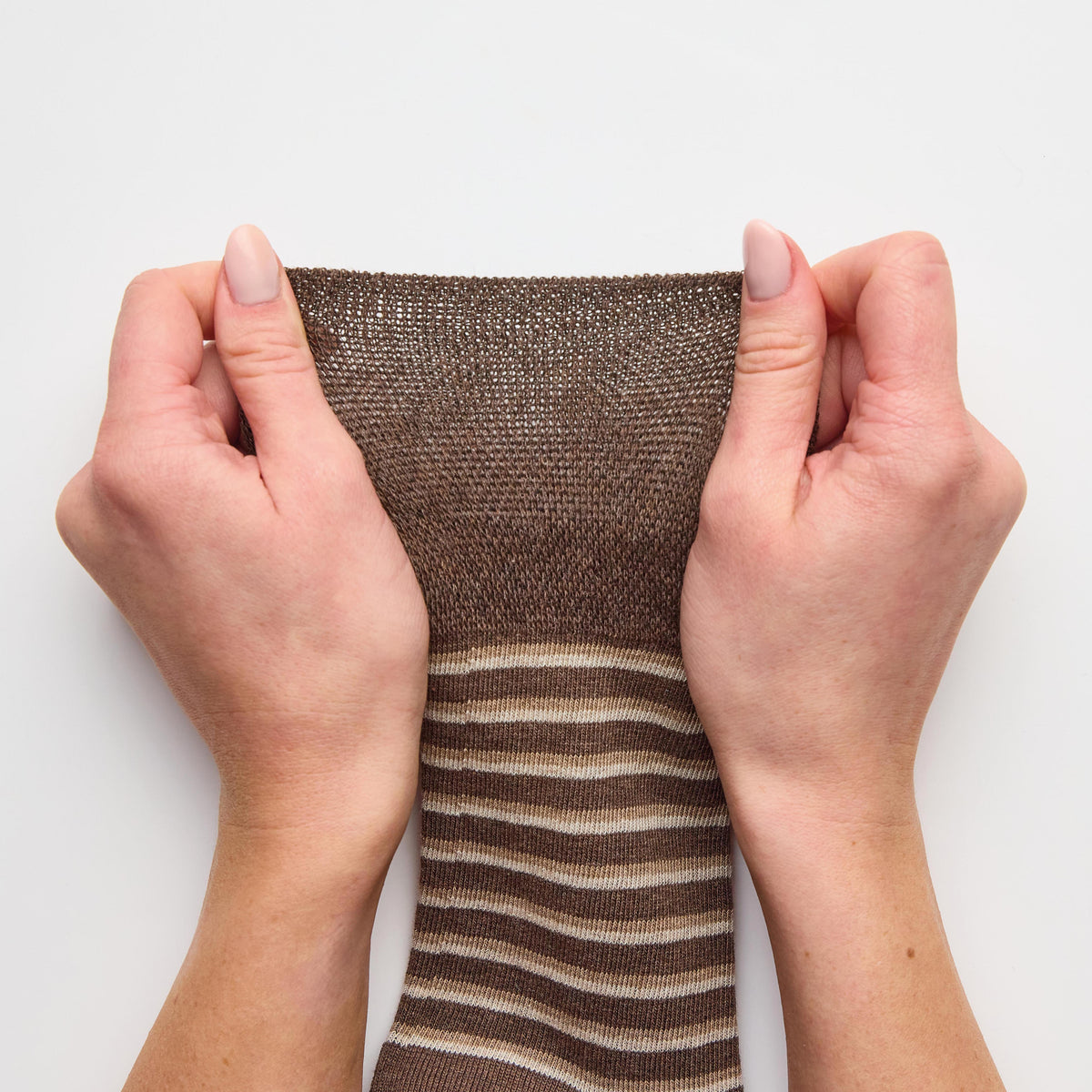 3 Pairs Men's Litha Varied Stripe Cotton Socks - Brown