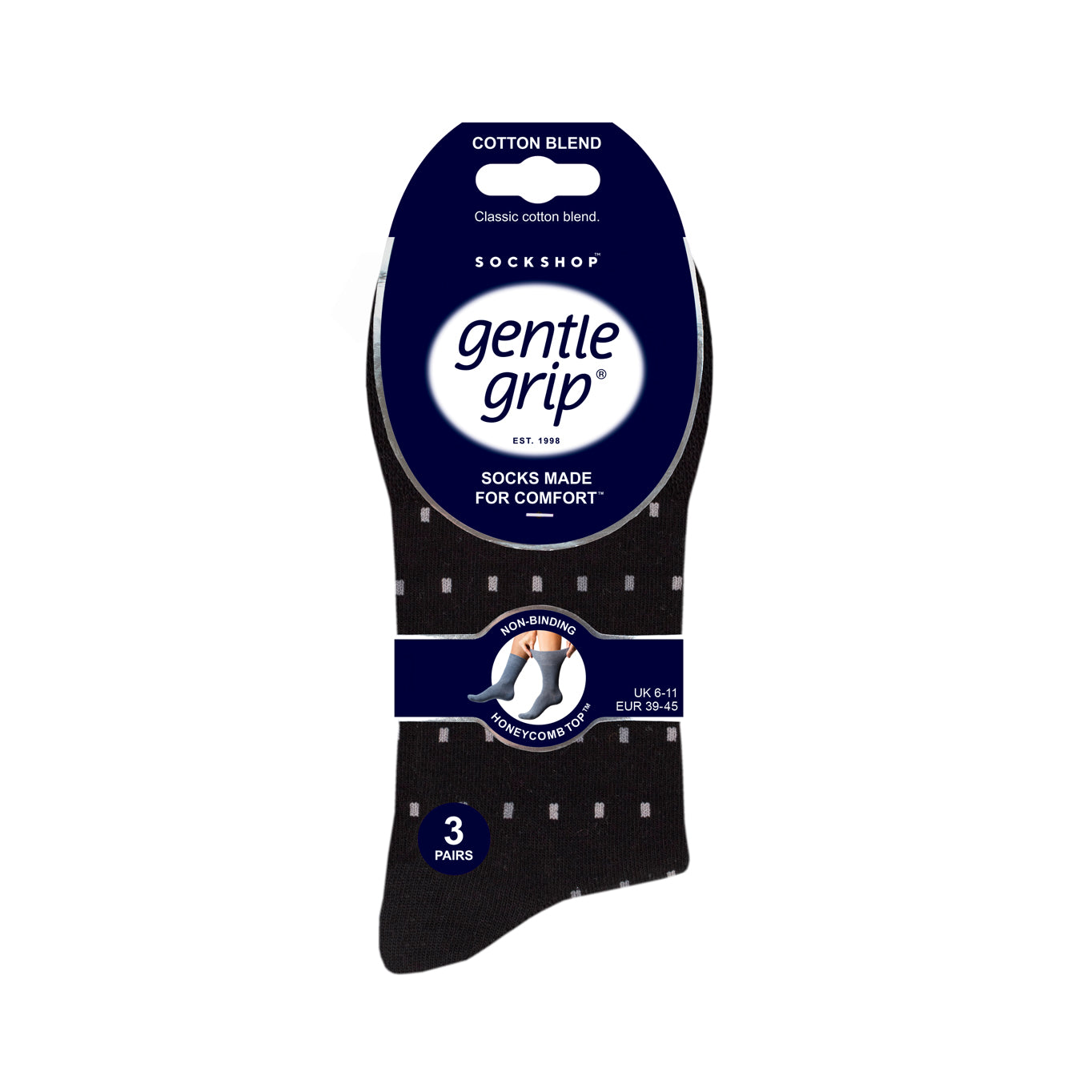 3 Pairs Men's Concerto Cotton Socks - Black