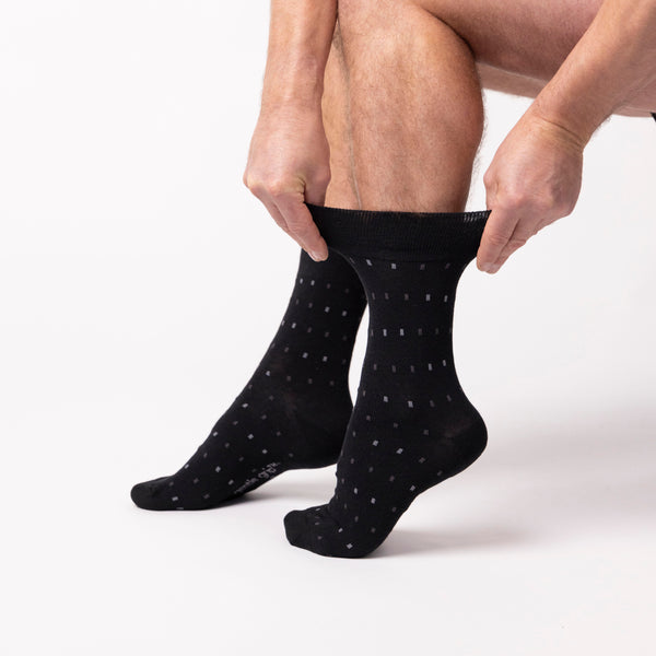 3 Pairs Men's Concerto Cotton Socks - Black/Navy/Charcoal