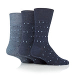 Load image into Gallery viewer, 3 Pairs Men&#39;s Concerto Cotton Socks - Navy/Denim
