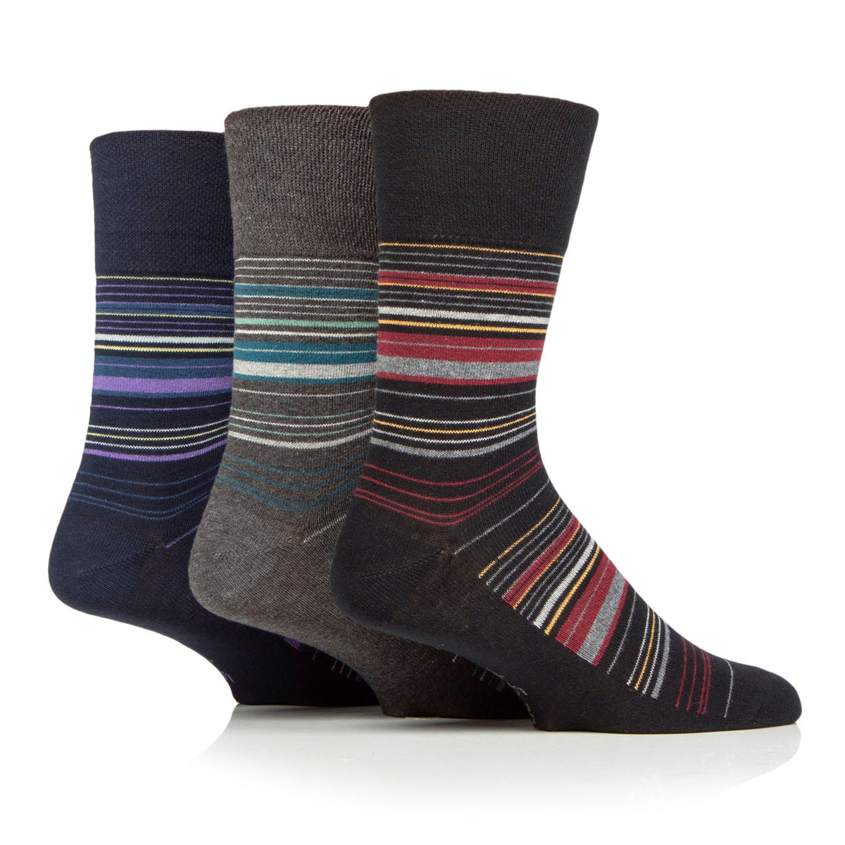 3 Pairs Men's Cotton Socks - Homestead Stripe
