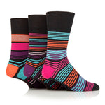 Charger l&#39;image dans la galerie, Lot de 3 paires de chaussettes en coton à rayures pour femme, grande taille
