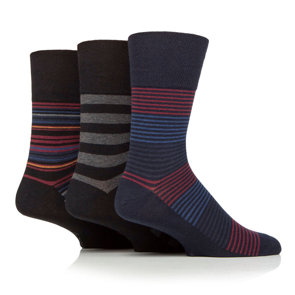 Lot de 3 paires de chaussettes en coton pour homme – Rayures royales