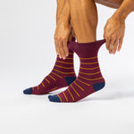 Charger l'image dans la galerie, Lot de 3 paires de chaussettes en coton pour homme – Mélange bordeaux à rayures Simplicity
