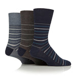 Charger l&#39;image dans la galerie, Lot de 3 paires de chaussettes en coton pour homme - Rayures décontractées
