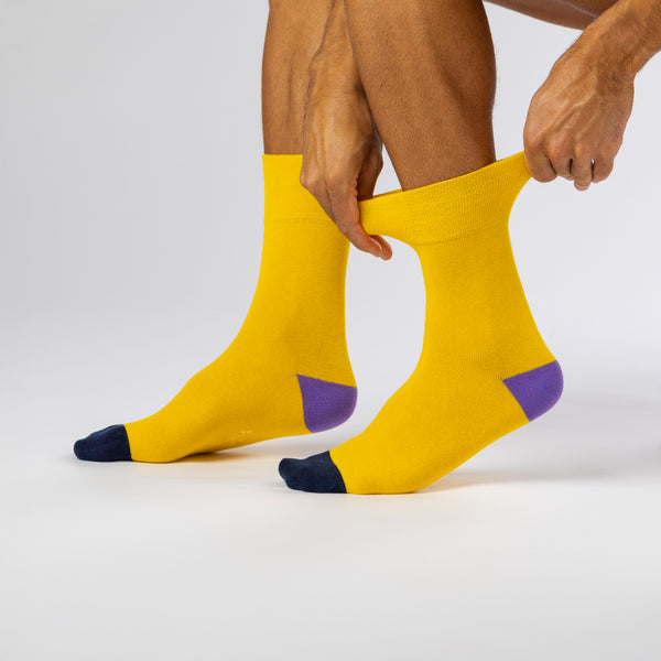 Lot de 3 paires de chaussettes en coton pour homme, motif éclatant de couleurs