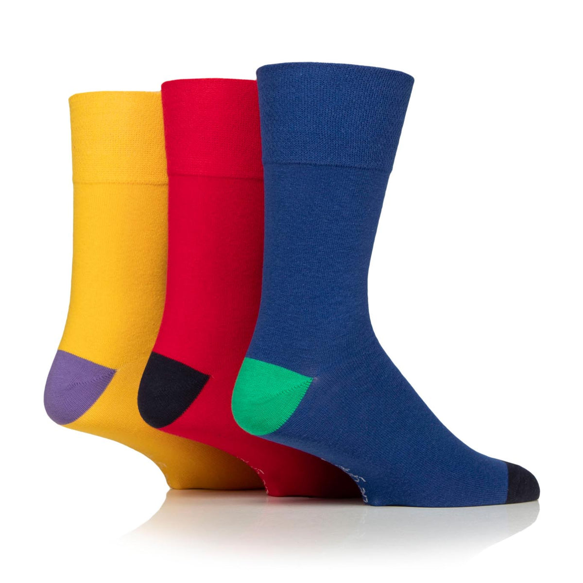 Lot de 3 paires de chaussettes en coton pour homme, motif éclatant de couleurs