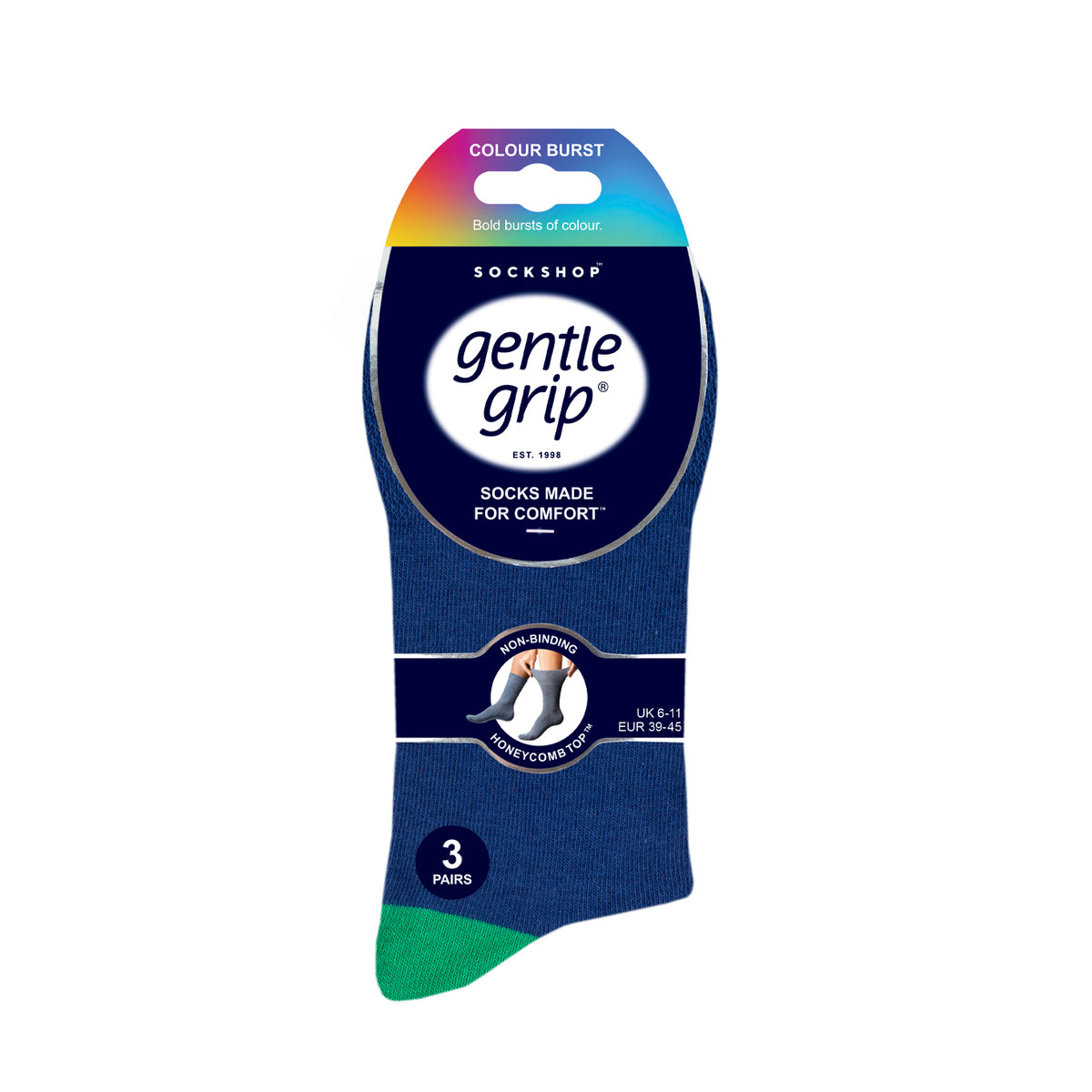Lot de 3 paires de chaussettes en coton pour homme, motif éclatant de couleurs