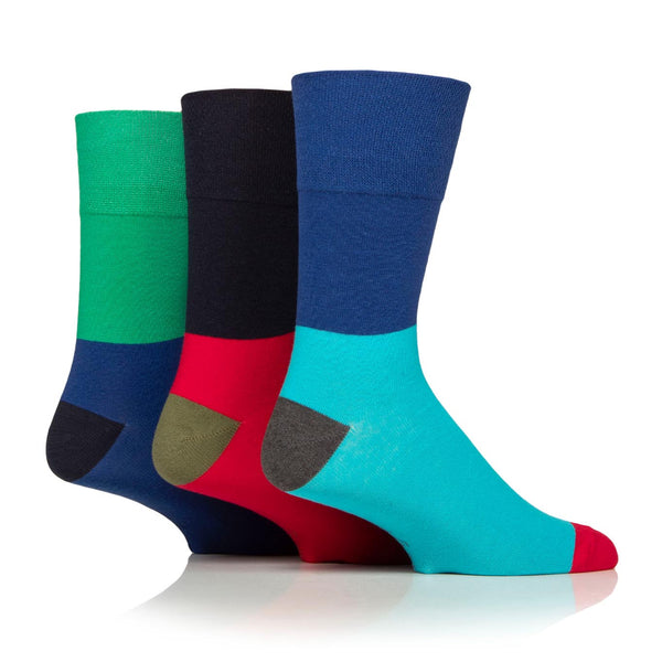 Lot de 3 paires de chaussettes en coton pour homme, motif éclatant de couleurs