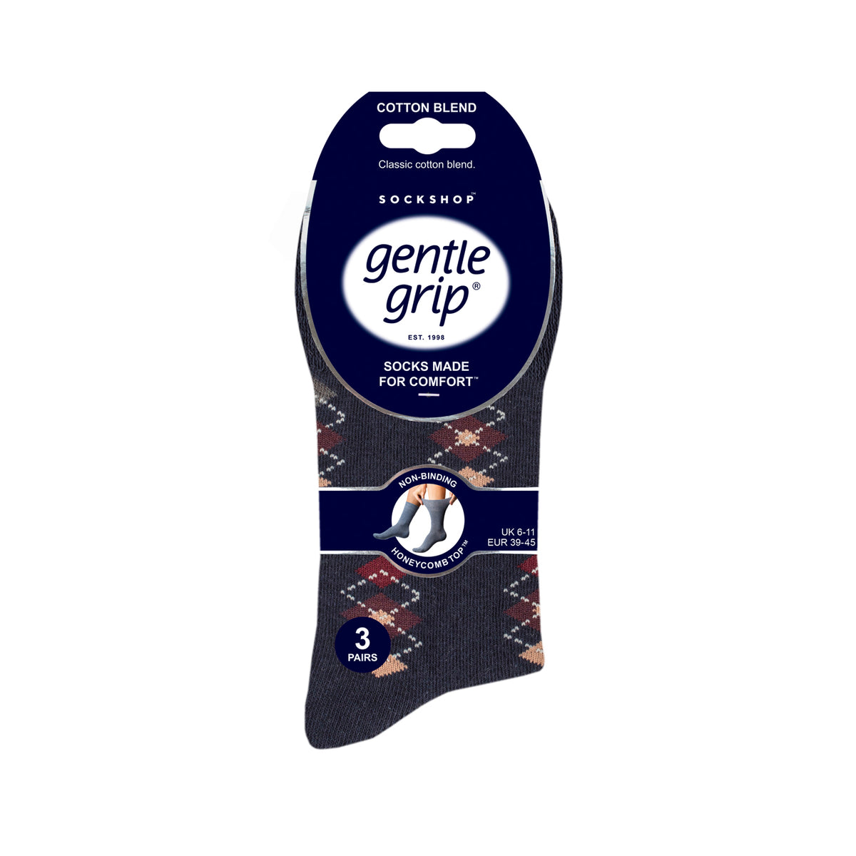 3 paires de chaussettes en coton pour homme – Argyle modernisé