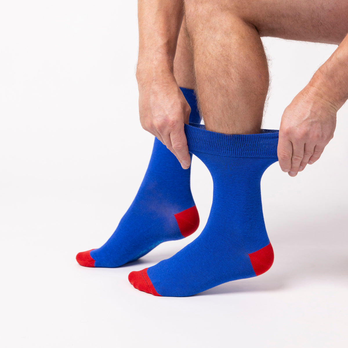 Lot de 3 paires de chaussettes en coton pour homme, motif éclatant de couleurs – Royal