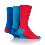 Charger l&#39;image dans la galerie, Lot de 3 paires de chaussettes en coton pour homme, motif éclatant de couleurs – Royal
