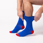 Charger l&#39;image dans la galerie, Lot de 3 paires de chaussettes en coton pour homme, motif éclatant de couleurs – Royal
