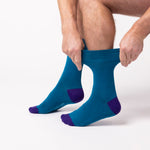 Load image into Gallery viewer, 3 Pairs Men&#39;s Colourburst Cotton Socks - Aqua
