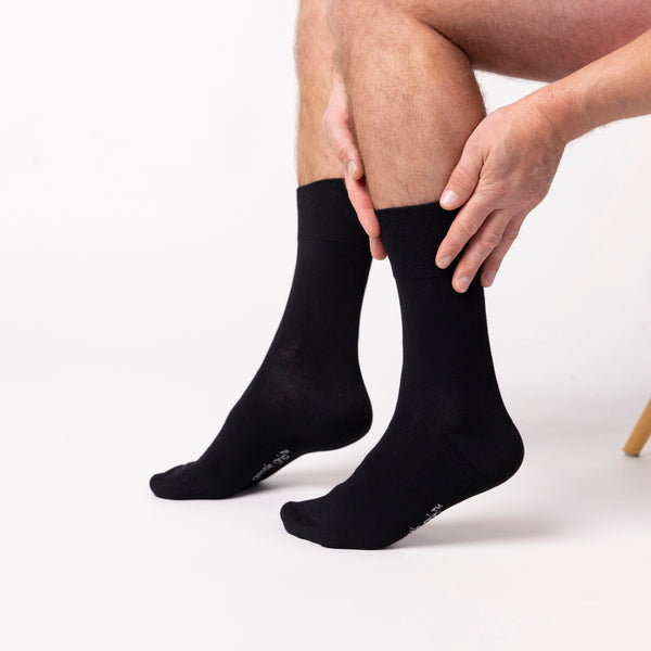 3 Pairs Men's Plain Cotton Socks - Black