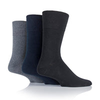 3 paires de chaussettes en bambou pour homme - Noir/Anthracite/Marine