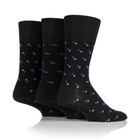 3 Pairs Men's Bamboo Socks - Black Suit Mono