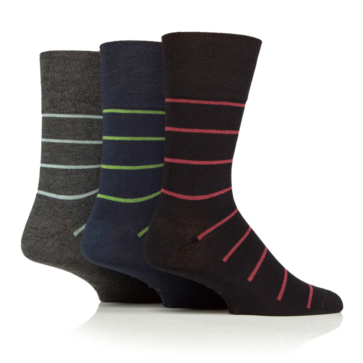 3 paires de chaussettes en bambou pour homme – Rayures Mirage