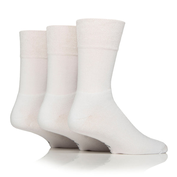 3 Pairs Bamboo Leisure Socks - White