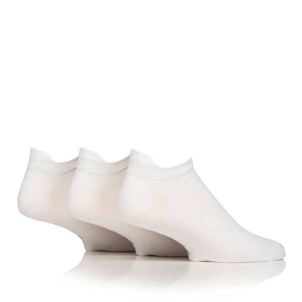 3 Pairs Mens Cotton Trainer Socks - White