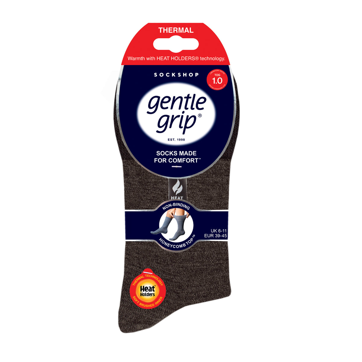 1 Pair Mens Thermal Socks - Charcoal / Grey