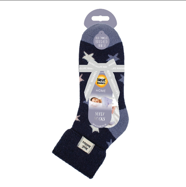 Ladies Lite Sleep Socks with Turnover Top - Stars