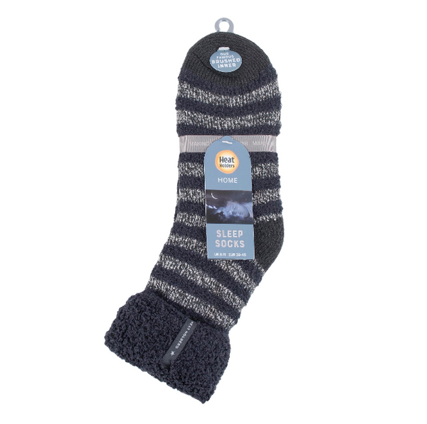 Men's Original Sleep Socks with Feather Turnover Top - Charcoal & Grey