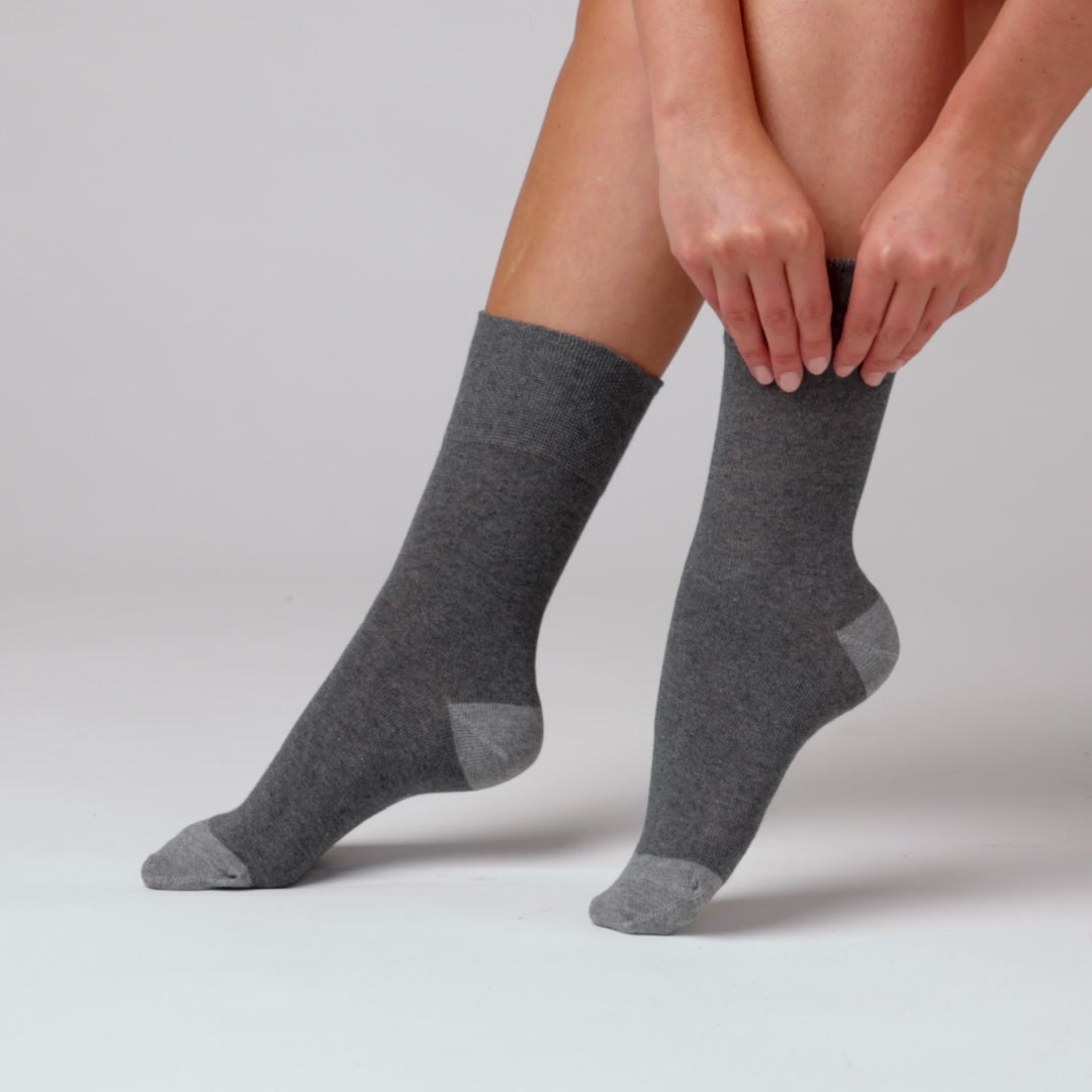 Lot de 3 paires de chaussettes à talons contrastés Seclude pour femme - Gris