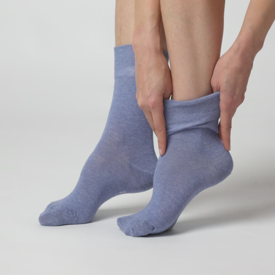 3 Pairs Ladies Plain Cotton Socks - Eva Denim