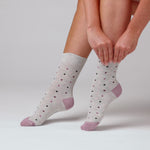 Load and play video in Gallery viewer, 3 Pairs Ladies Cotton Socks - Ritz Black/Grey/Plum
