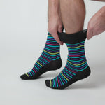 Load and play video in Gallery viewer, 3 Pairs Men&#39;s Colourburst Cotton Socks - Stripe
