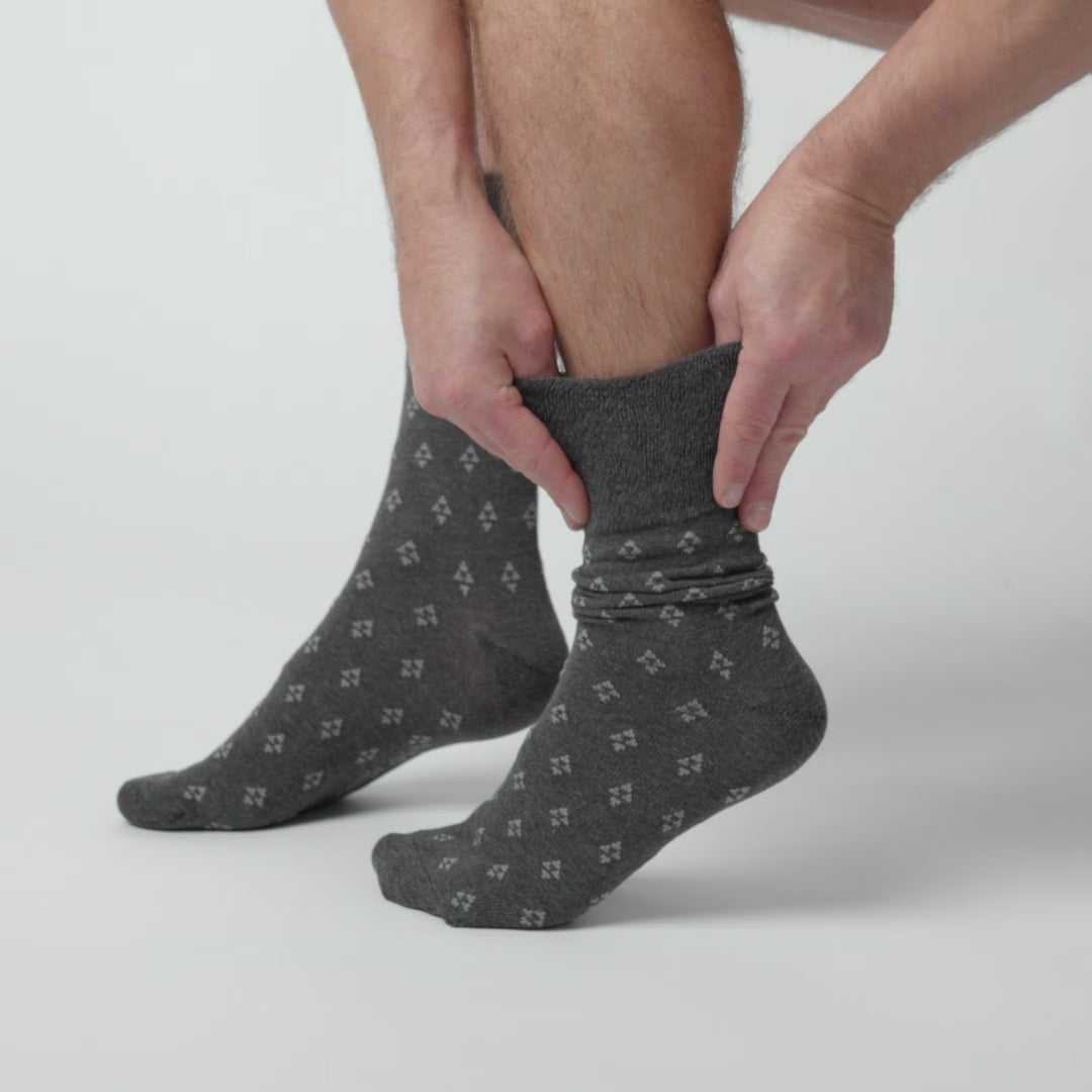 3 Pairs Men's Twilight Cotton Socks - Black/Navy/Charcoal