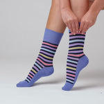 Load and play video in Gallery viewer, 3 Pairs Ladies Bamboo Socks - Stripey Array
