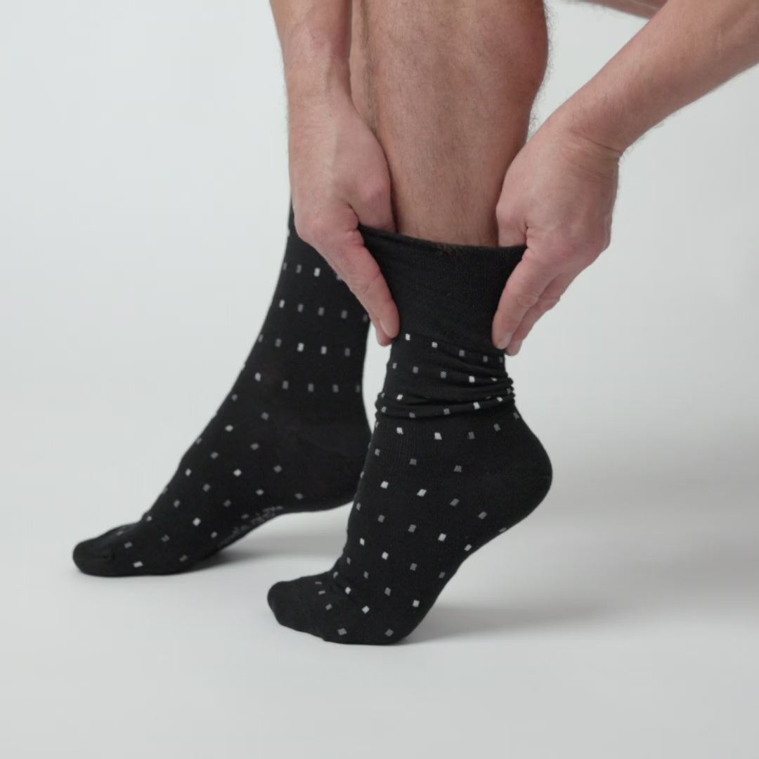 3 Pairs Men's Concerto Cotton Socks - Black/Navy/Charcoal