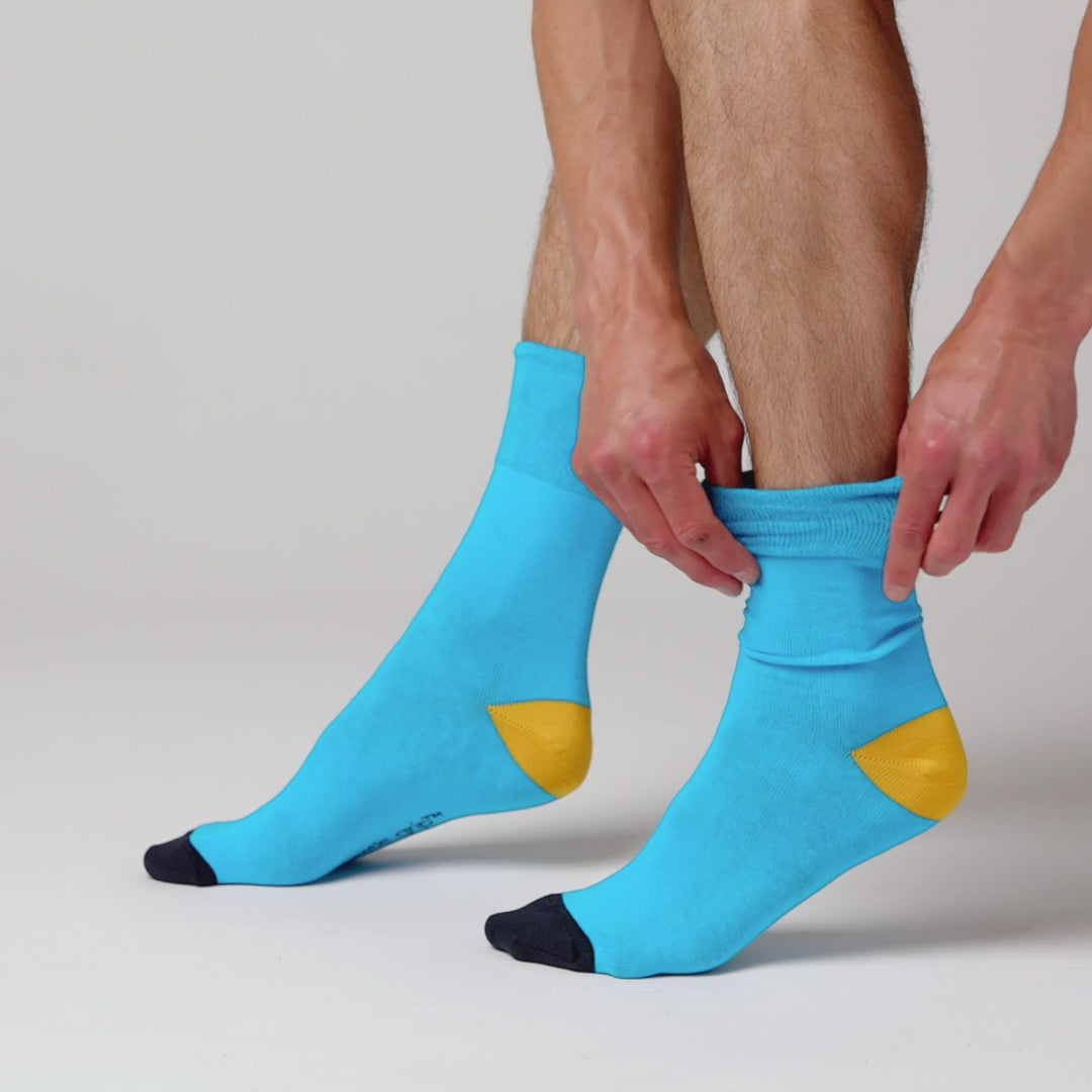 3 Pairs Men's Colourburst Cotton Socks - Modern Hue