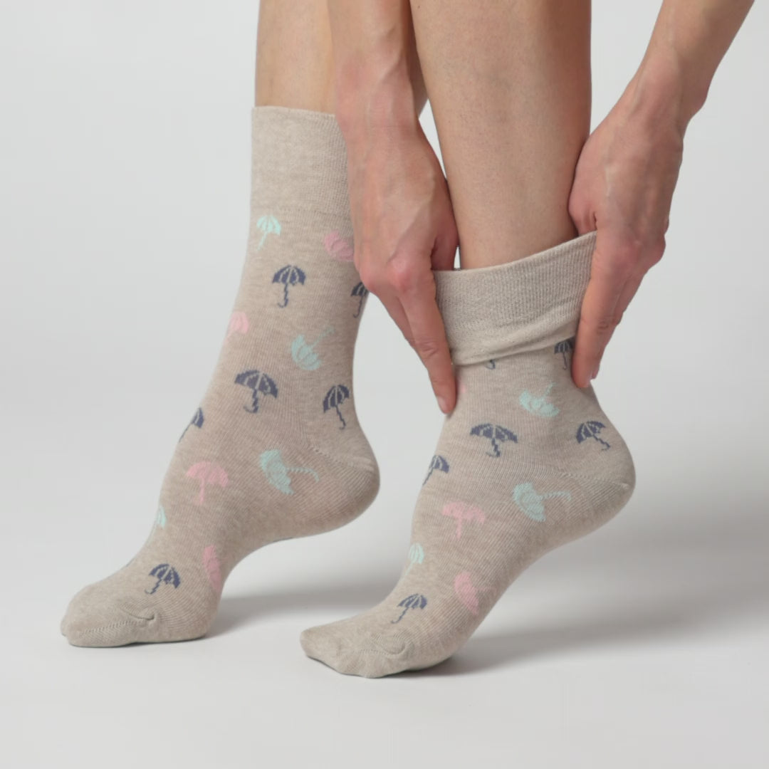 3 paires de chaussettes amusantes en coton pour femme - Jours de pluie
