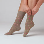 Load and play video in Gallery viewer, 3 Pairs Ladies Cotton Socks - Brown/Natural
