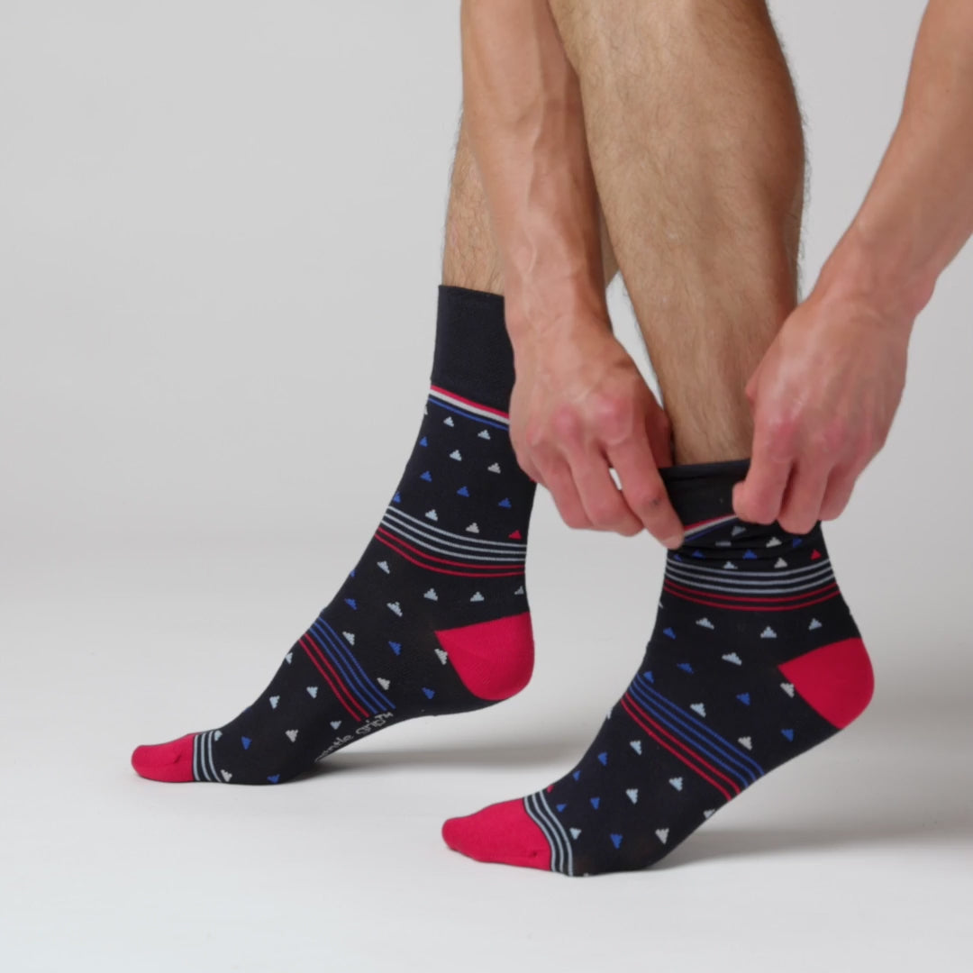 3 paires de chaussettes en bambou pour homme - Piment