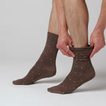 Load and play video in Gallery viewer, 3 Pairs Men&#39;s Concerto Cotton Socks - Brown/Natural
