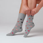 Charger et lire la vidéo dans la visionneuse de la Galerie, 3 paires de chaussettes en coton pour femme - Reine de cœur
