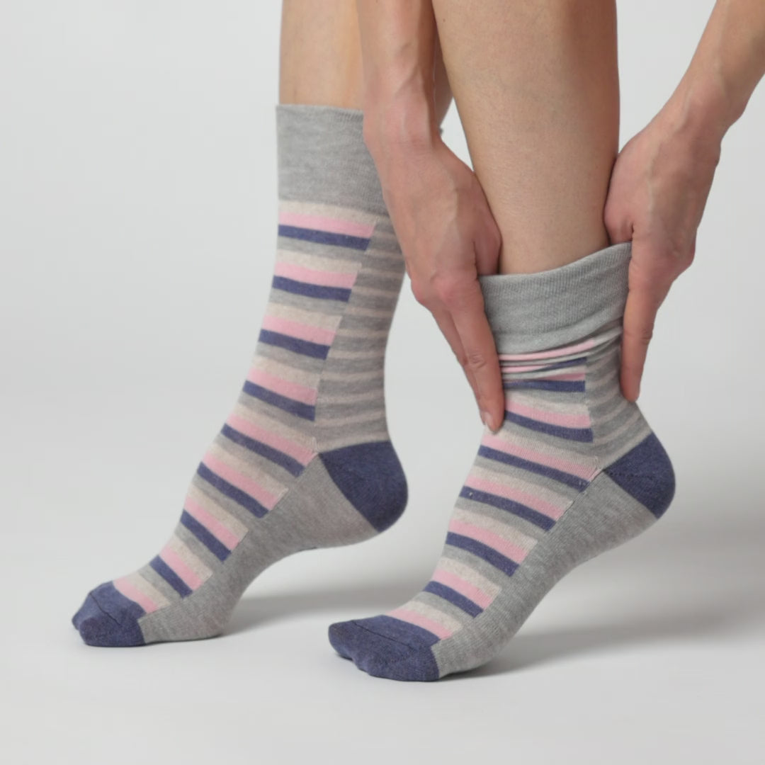 3 Pairs Ladies Cotton Socks - Weekender Navy