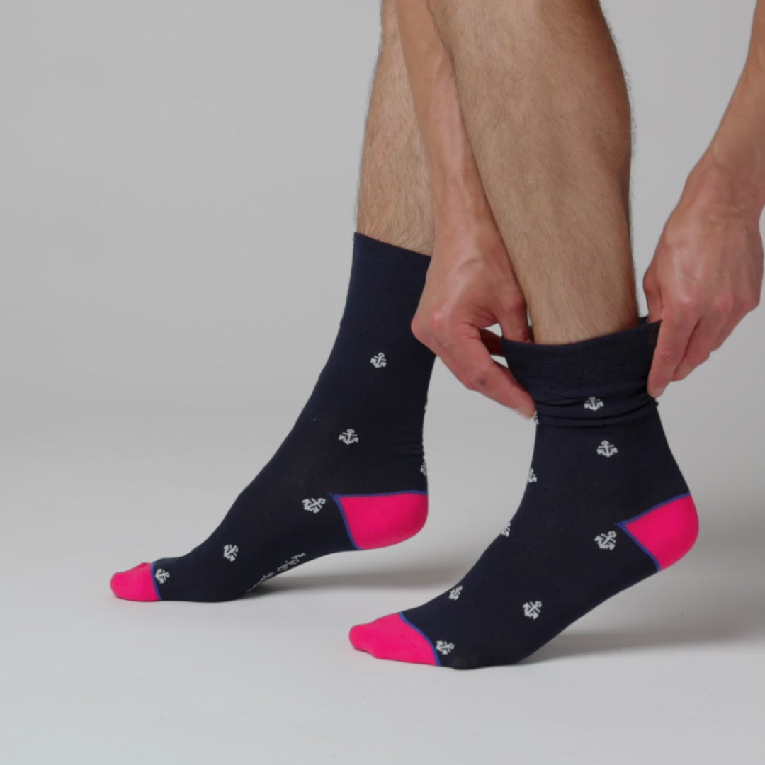 3 Pairs Men's Cotton Socks - Nautical